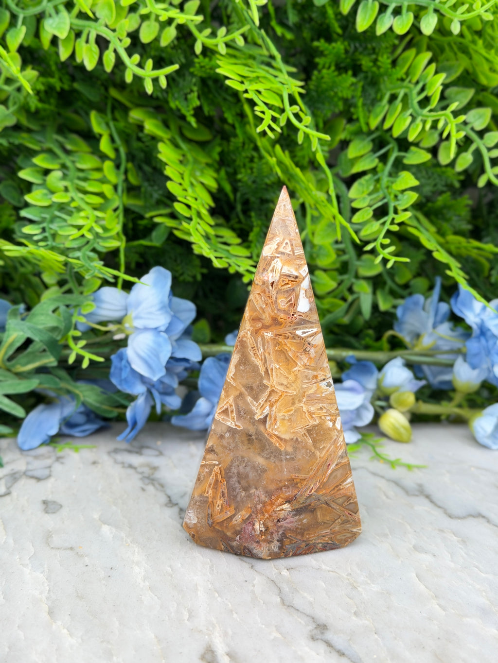 Sageniet Agaat diamand vorm (288 gr/12 cm)