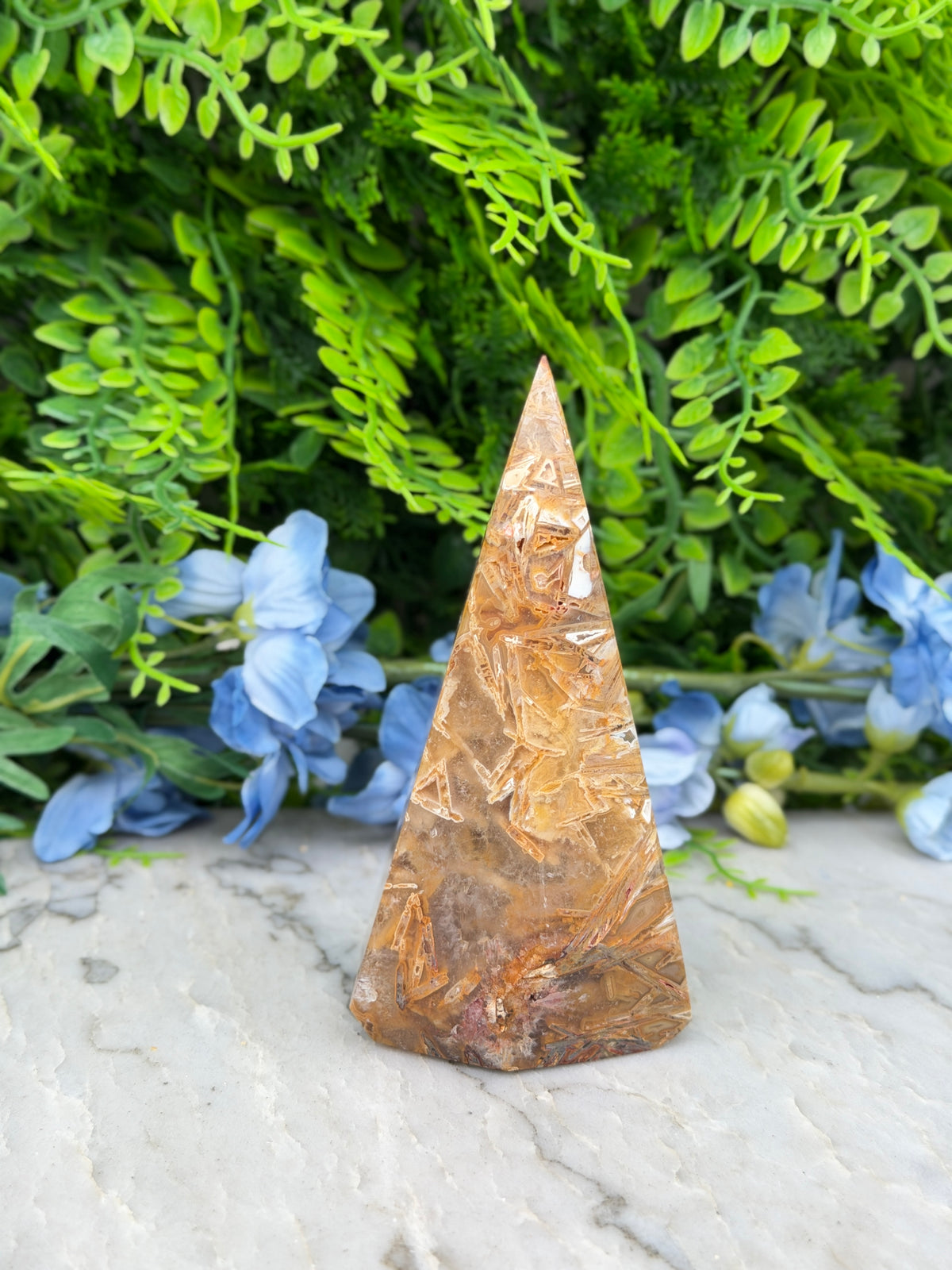 Sageniet Agaat diamand vorm (288 gr/12 cm)
