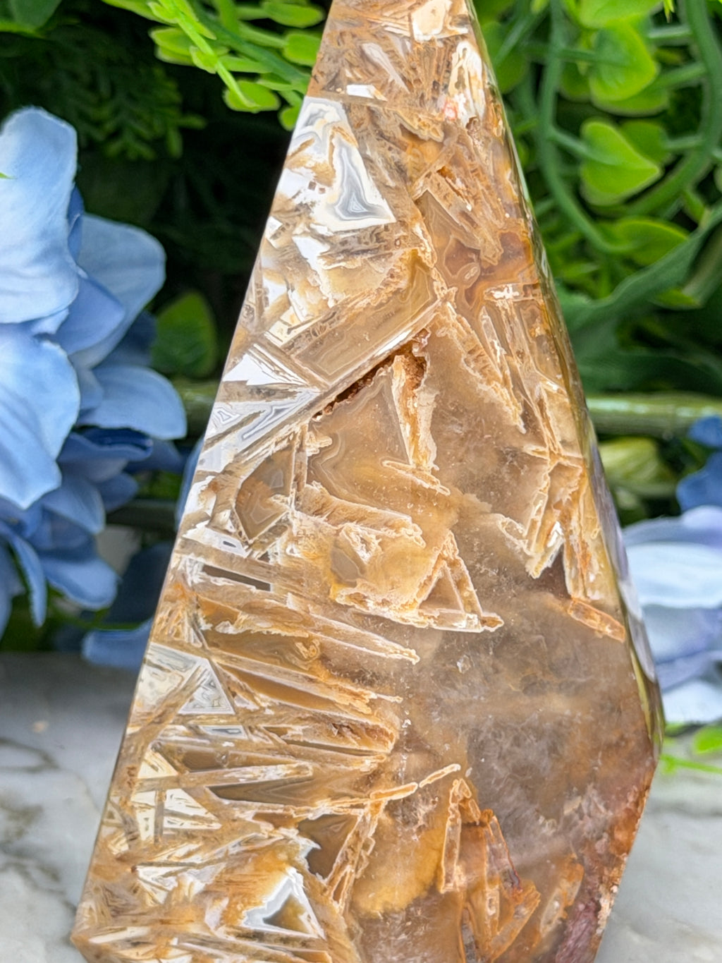 Sageniet Agaat diamand vorm (288 gr/12 cm)