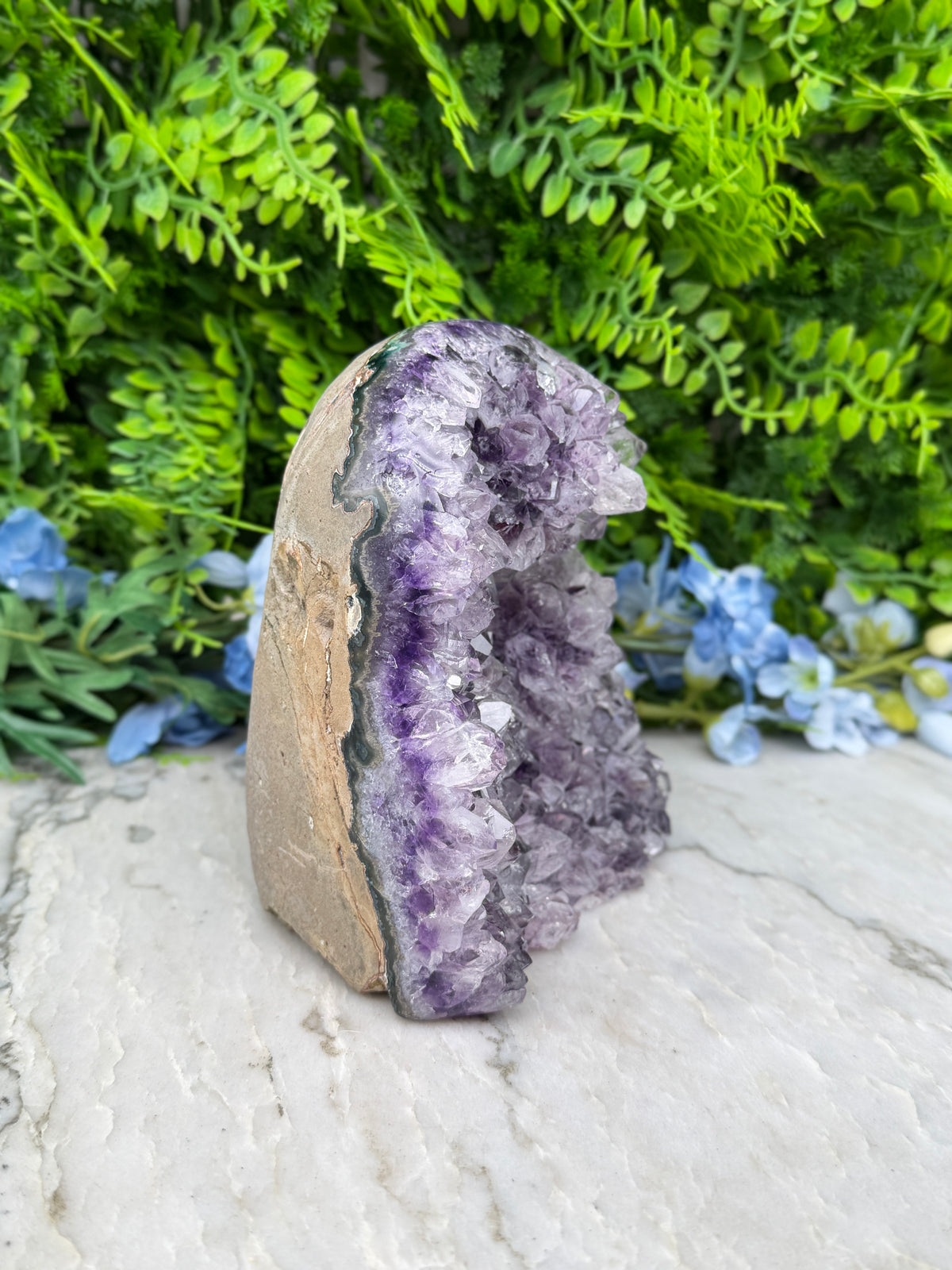 Amethist (Uruguay) cluster XL cut base (1786 gr/14 cm)