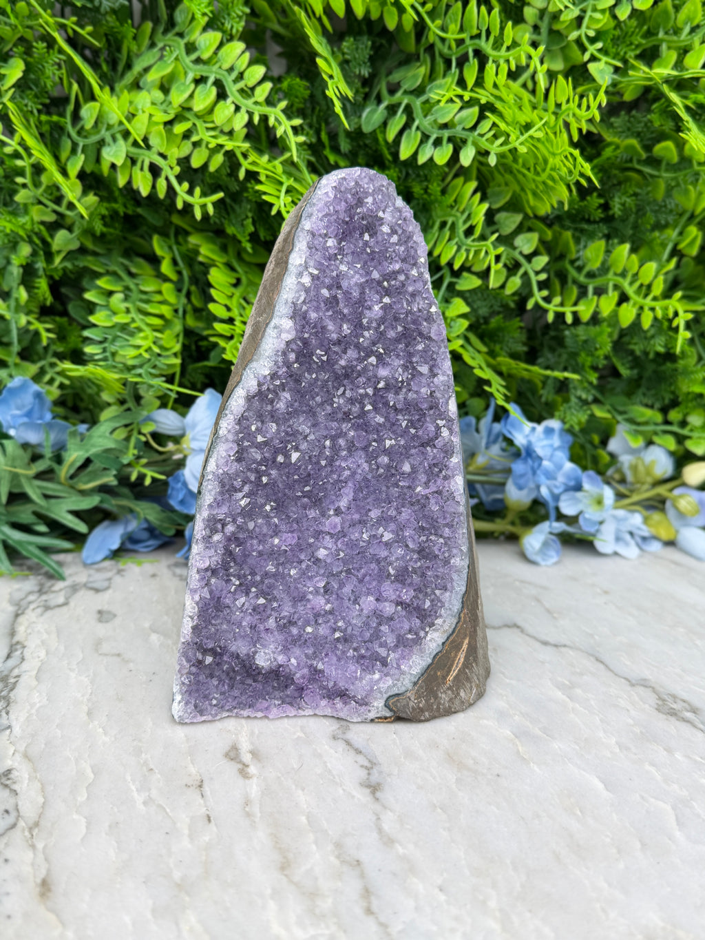 Amethyst (Uruguay) cluster, XL cut, base (1356 gr/16 cm)