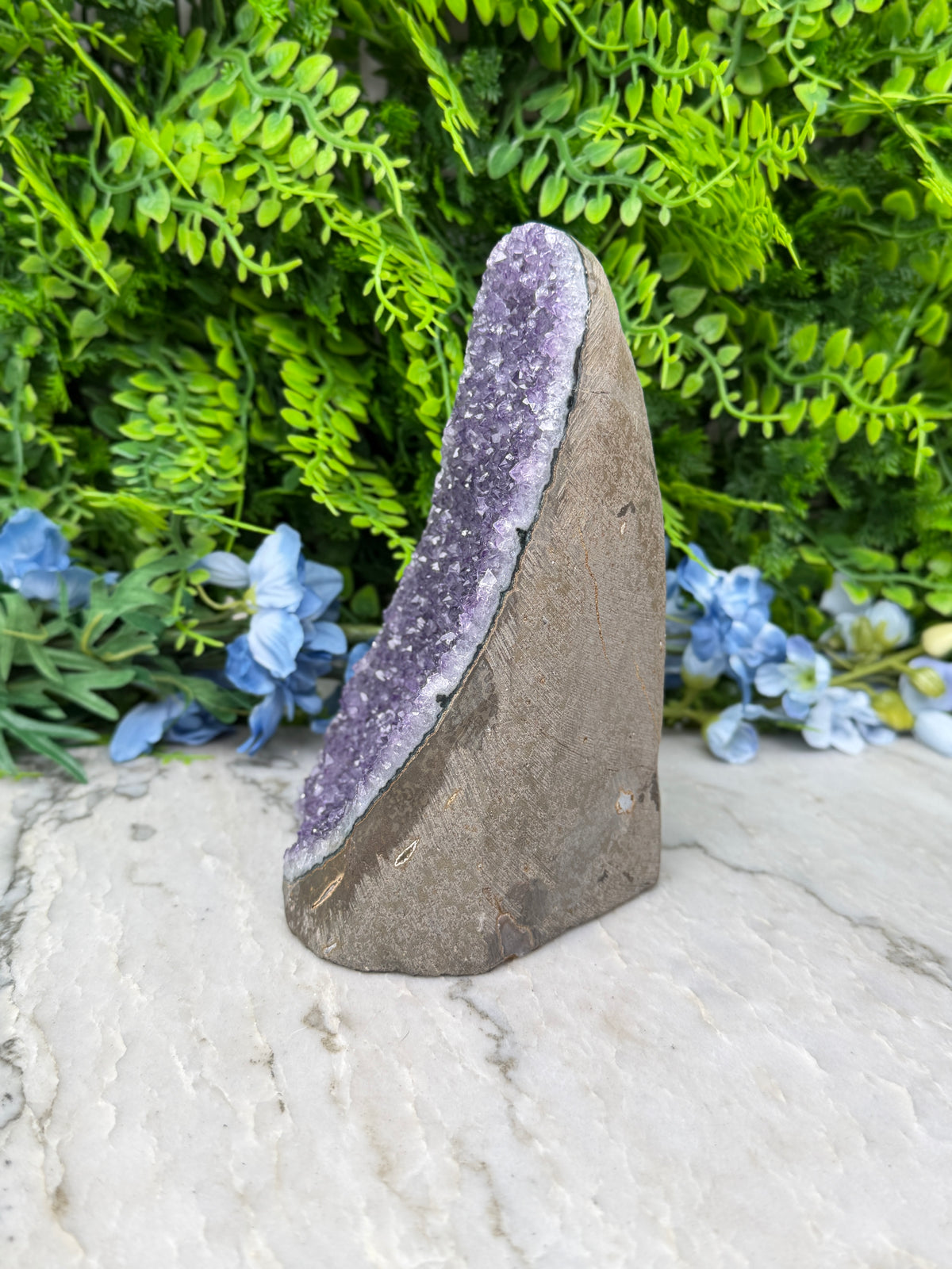 Amethyst (Uruguay) cluster, XL cut, base (1356 gr/16 cm)