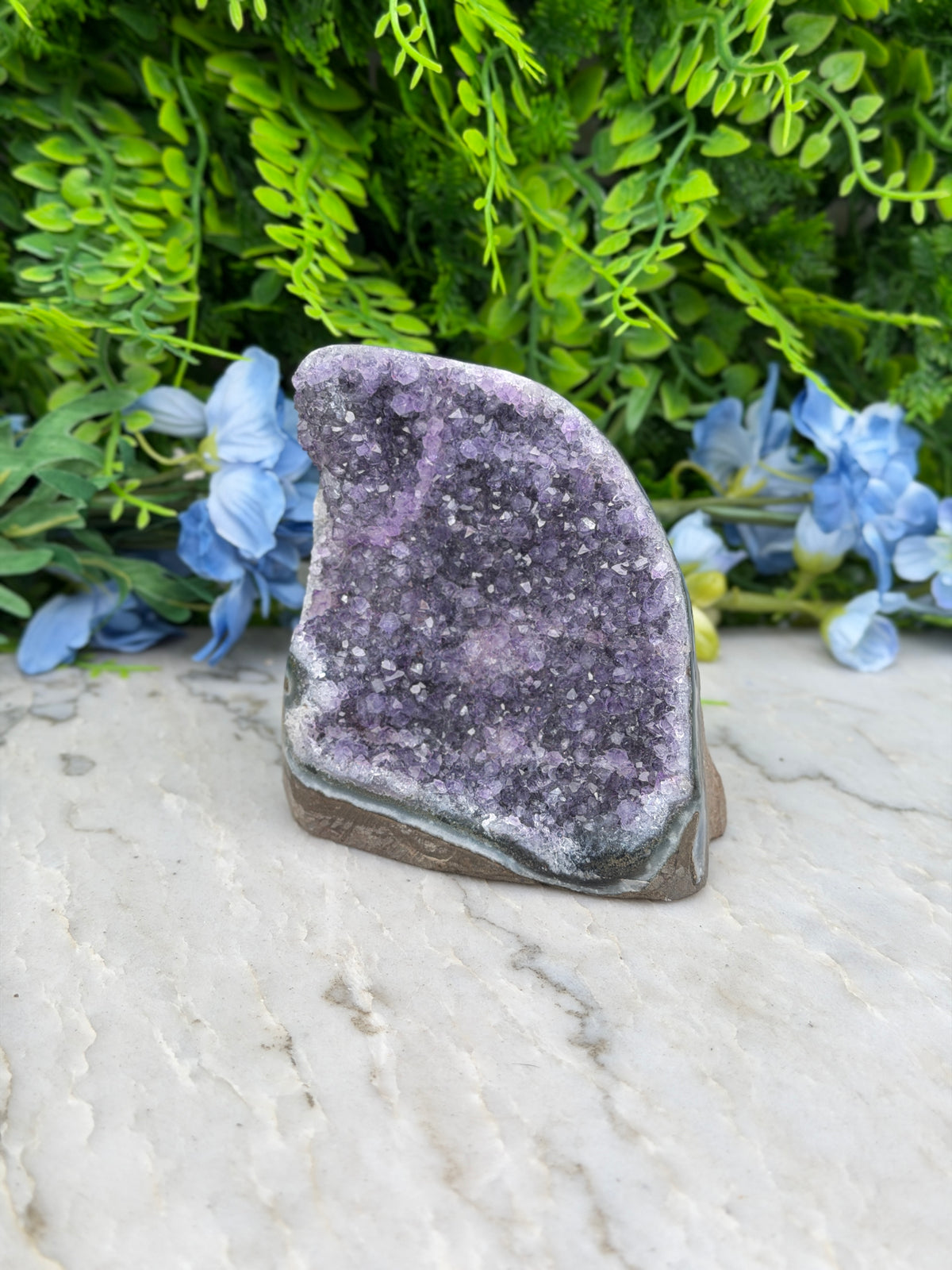 Amethist (Uruguay) cluster cut base (494 gr/9 cm)