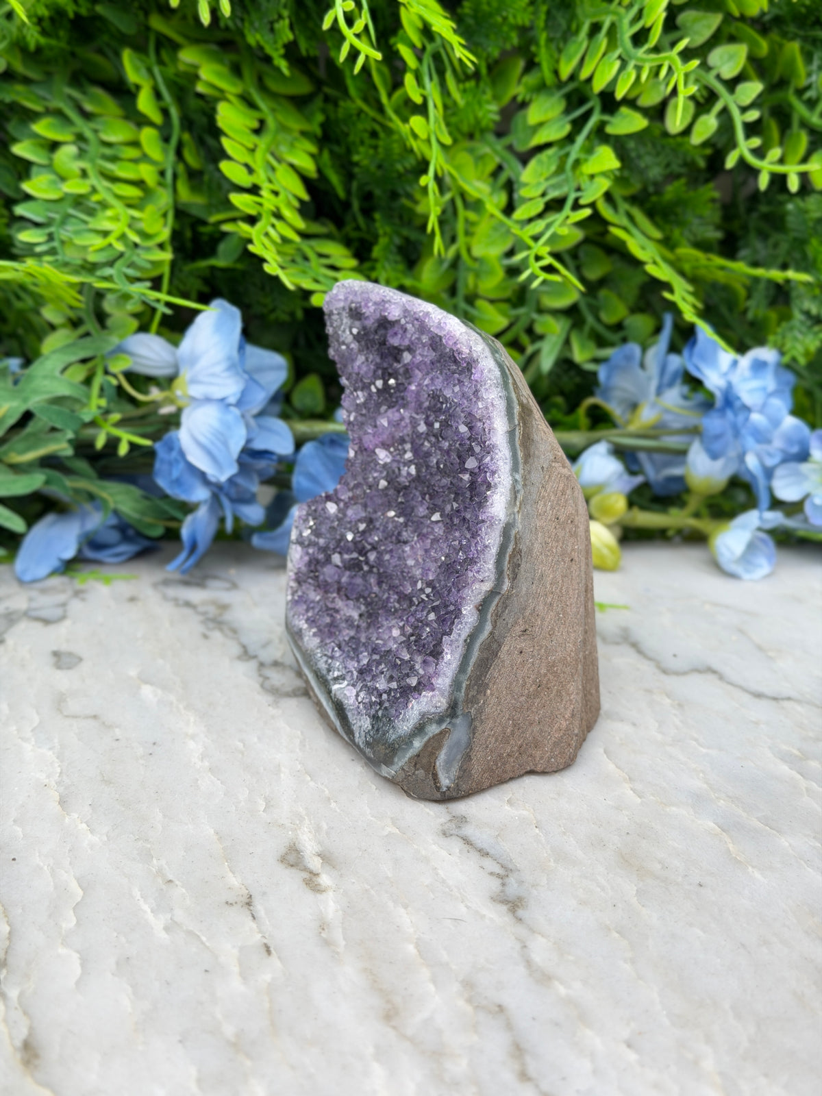 Amethist (Uruguay) cluster cut base (494 gr/9 cm)