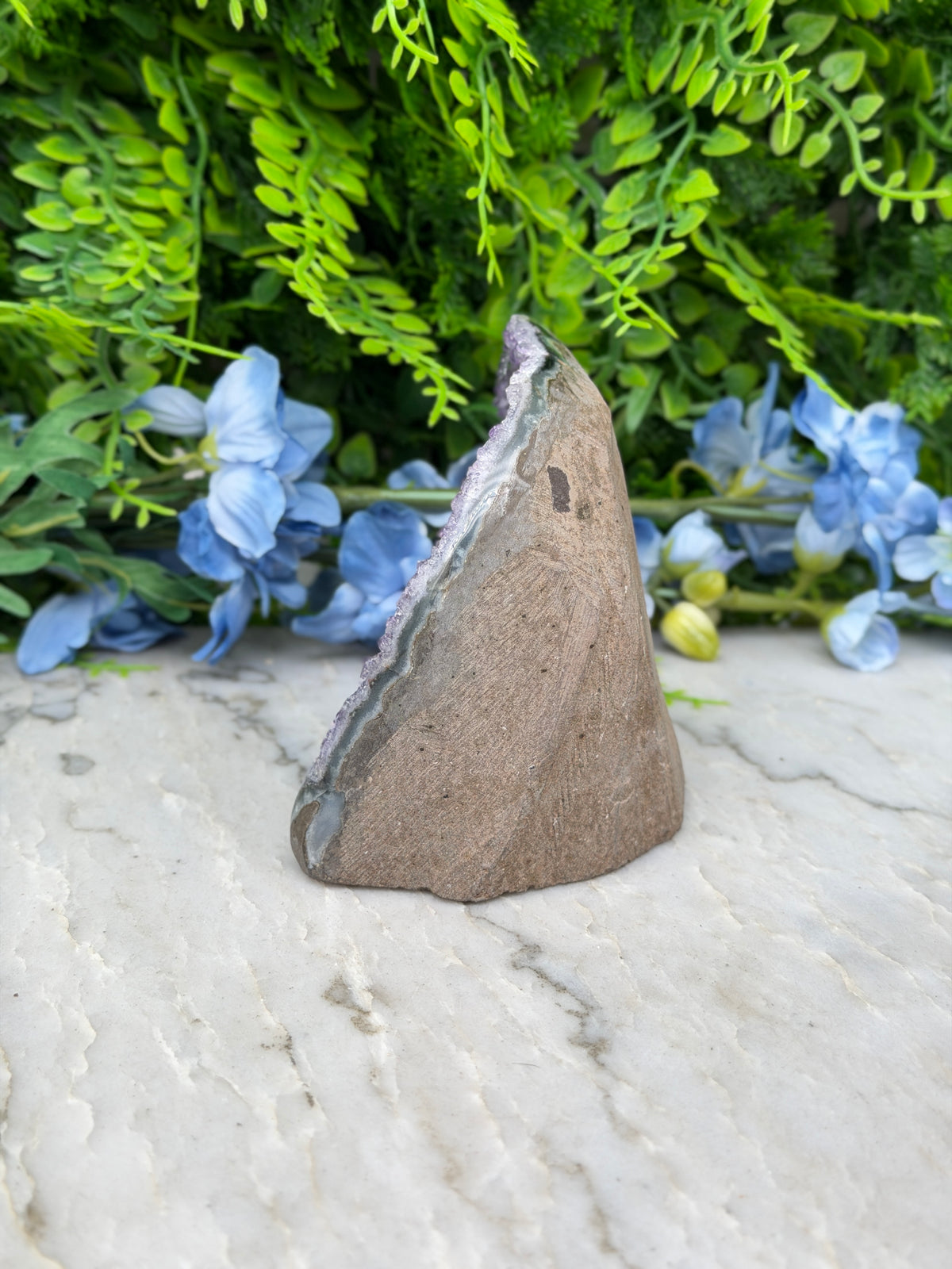 Amethist (Uruguay) cluster cut base (494 gr/9 cm)