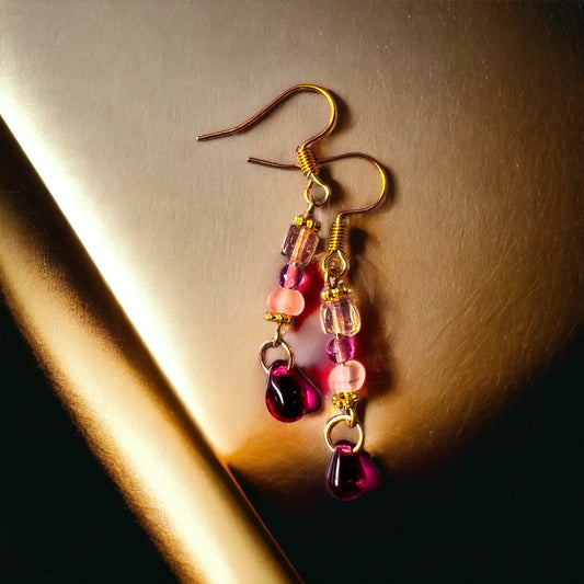 Pink gold earrings