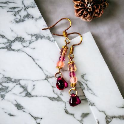 Pink gold earrings