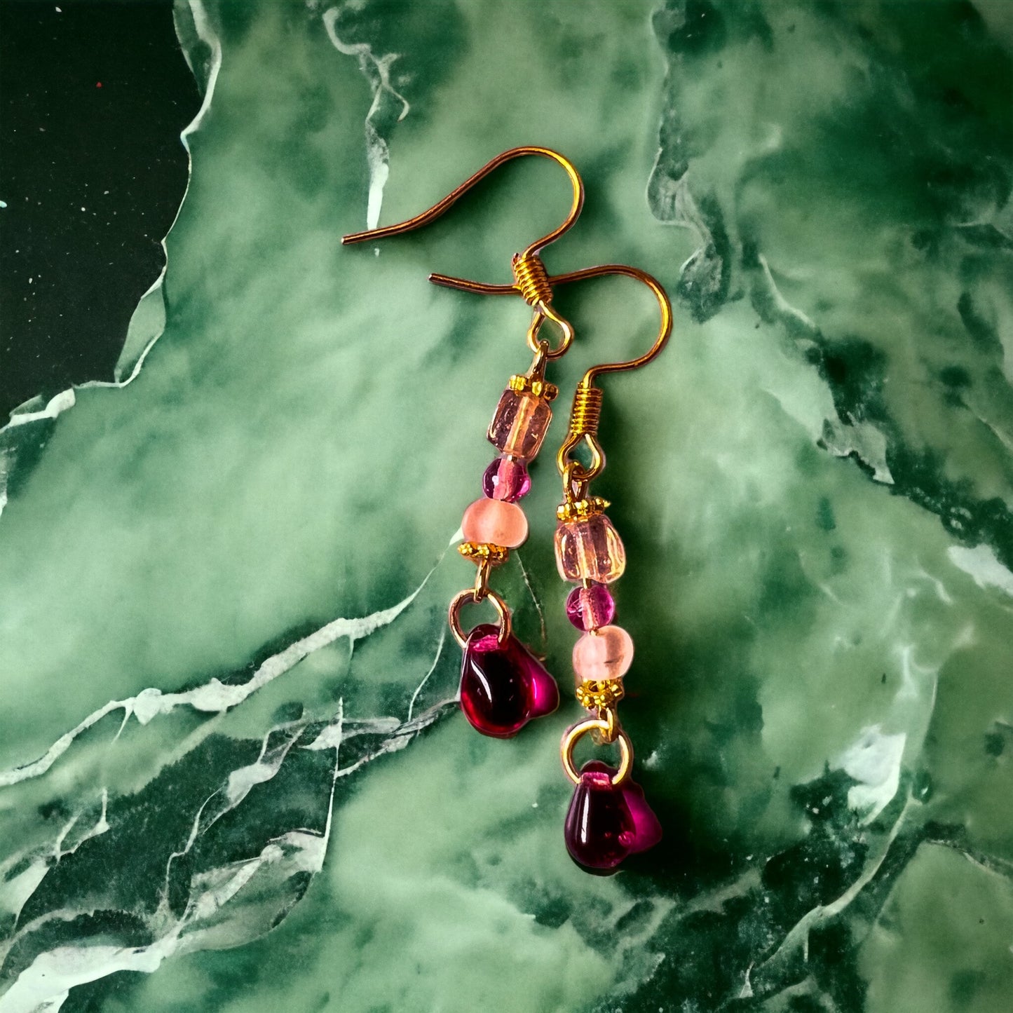 Pink gold earrings