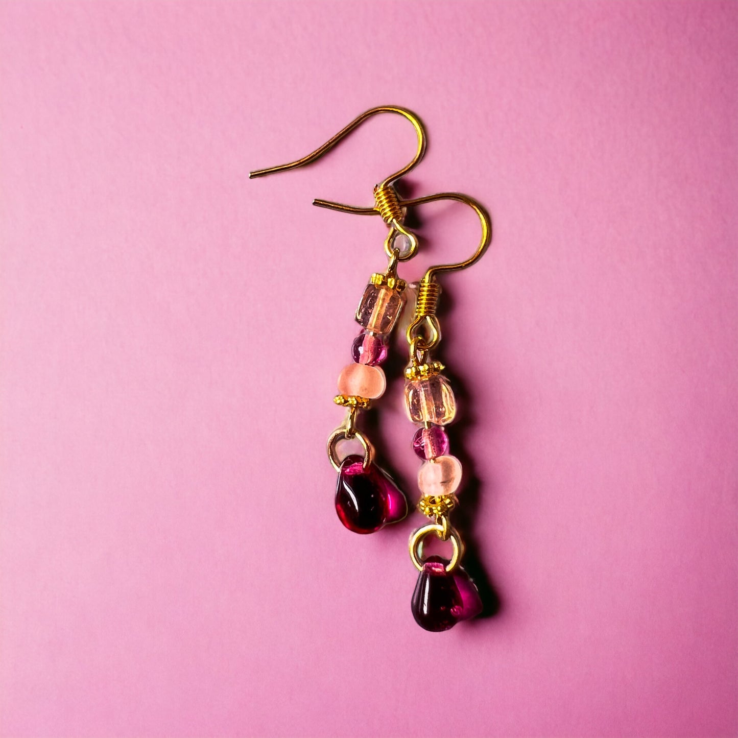 Pink gold earrings