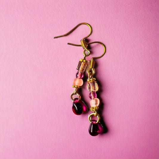 Pink gold earrings