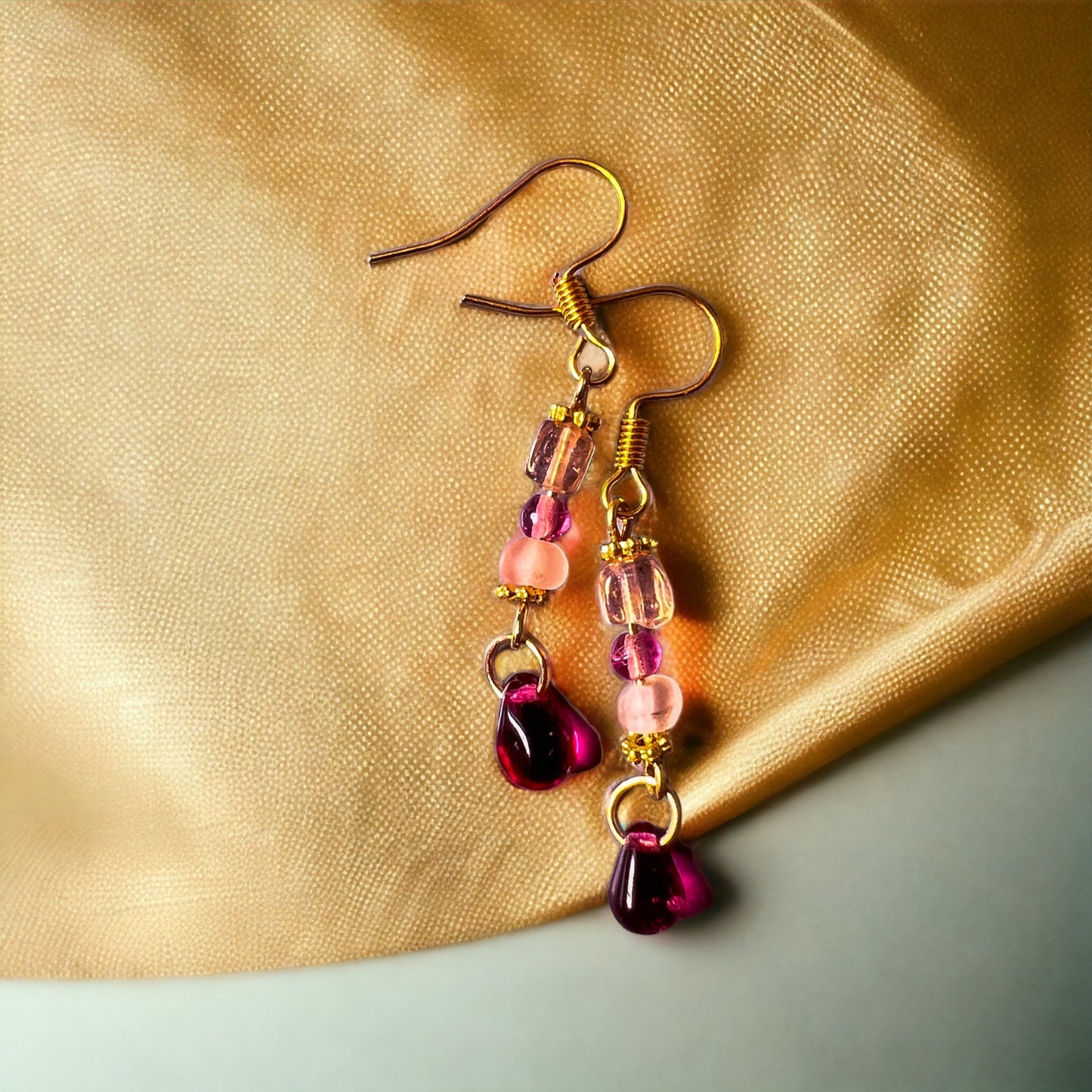 Pink gold earrings