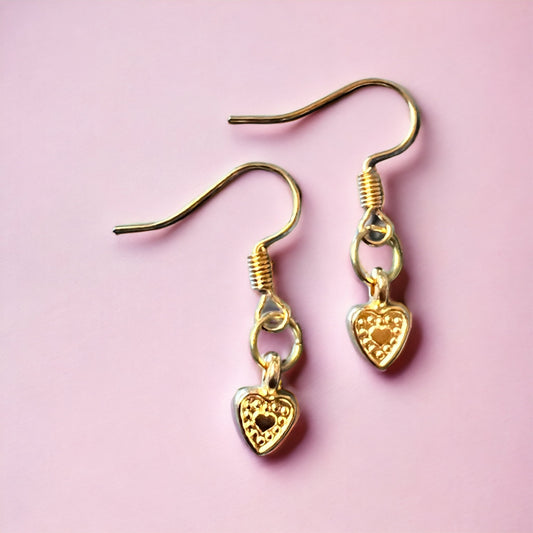 Gold heart earrings