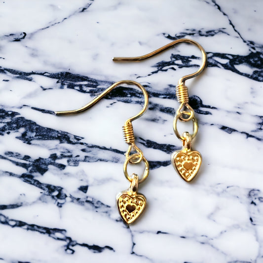 Gold heart earrings