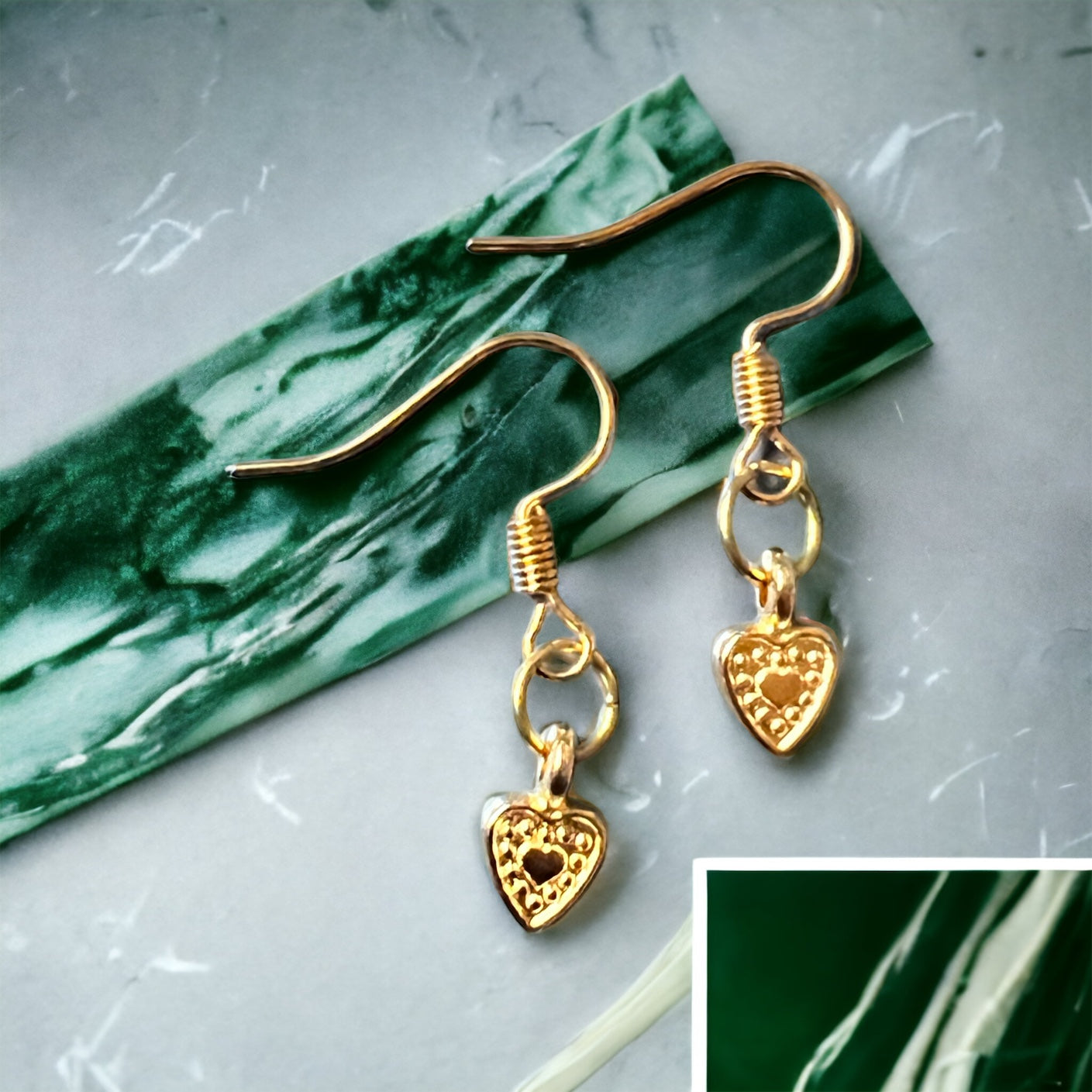 Gold heart earrings