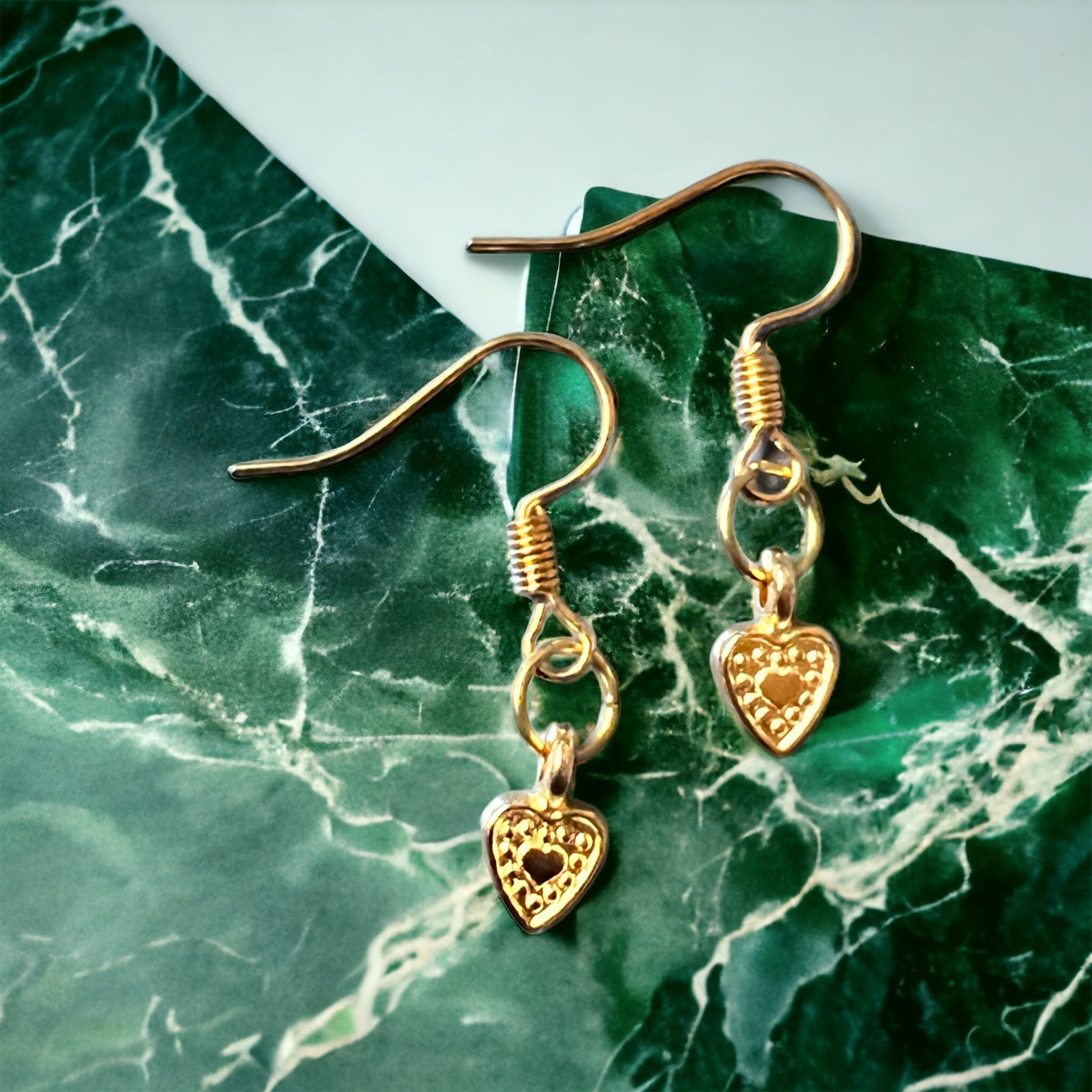 Gold heart earrings