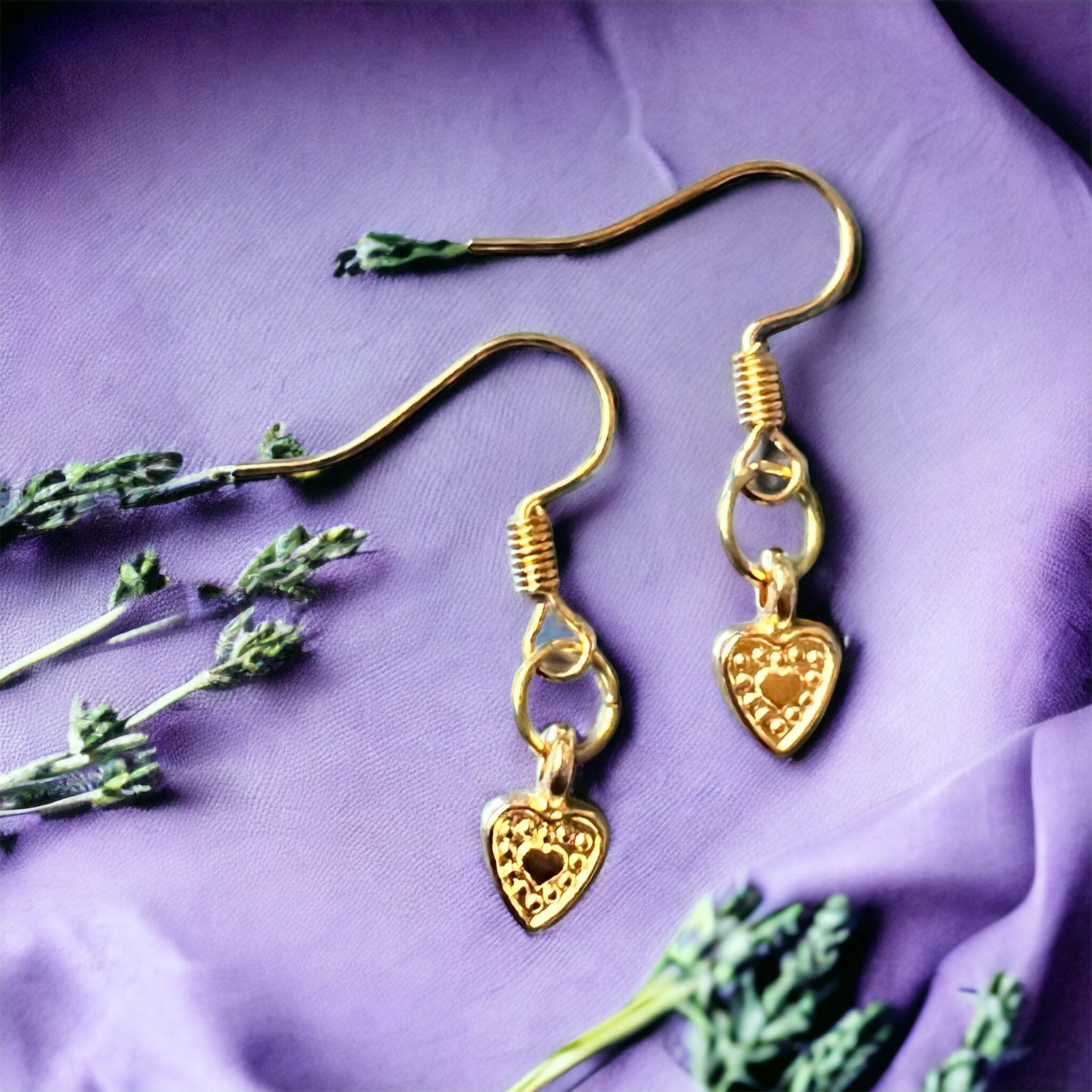 Gold heart earrings