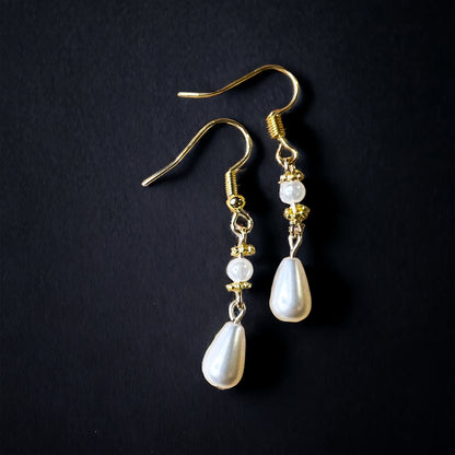 Gold pearl earrings