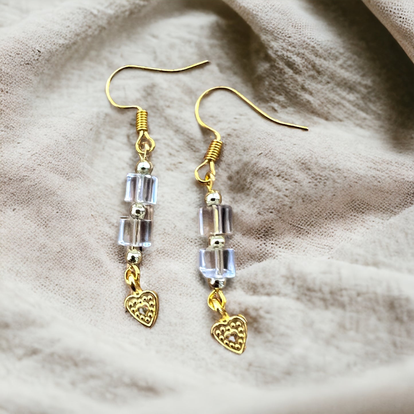 Gold heart earrings