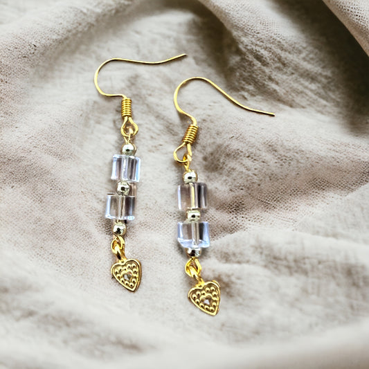 Gold heart earrings