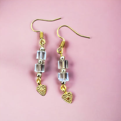 Gold heart earrings