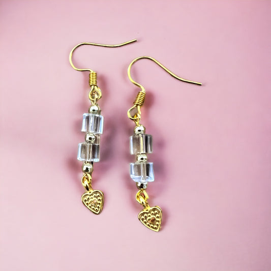Gold heart earrings