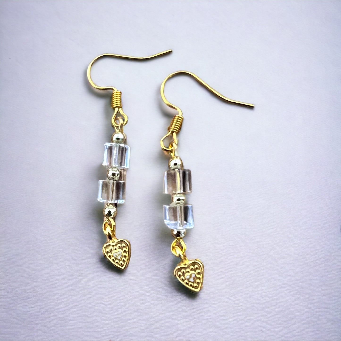 Gold heart earrings