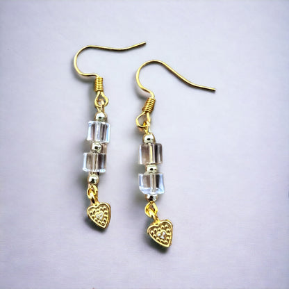 Gold heart earrings