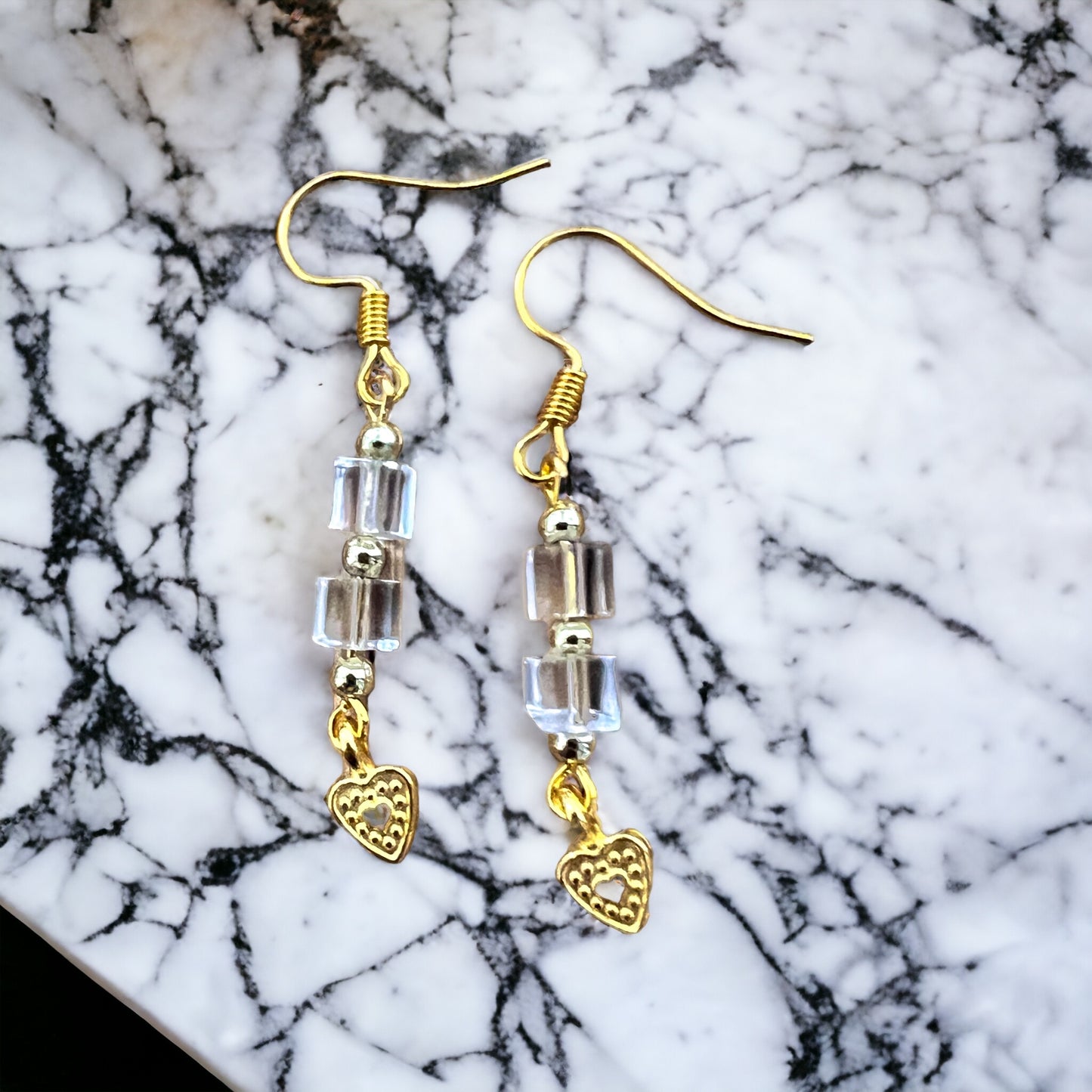 Gold heart earrings