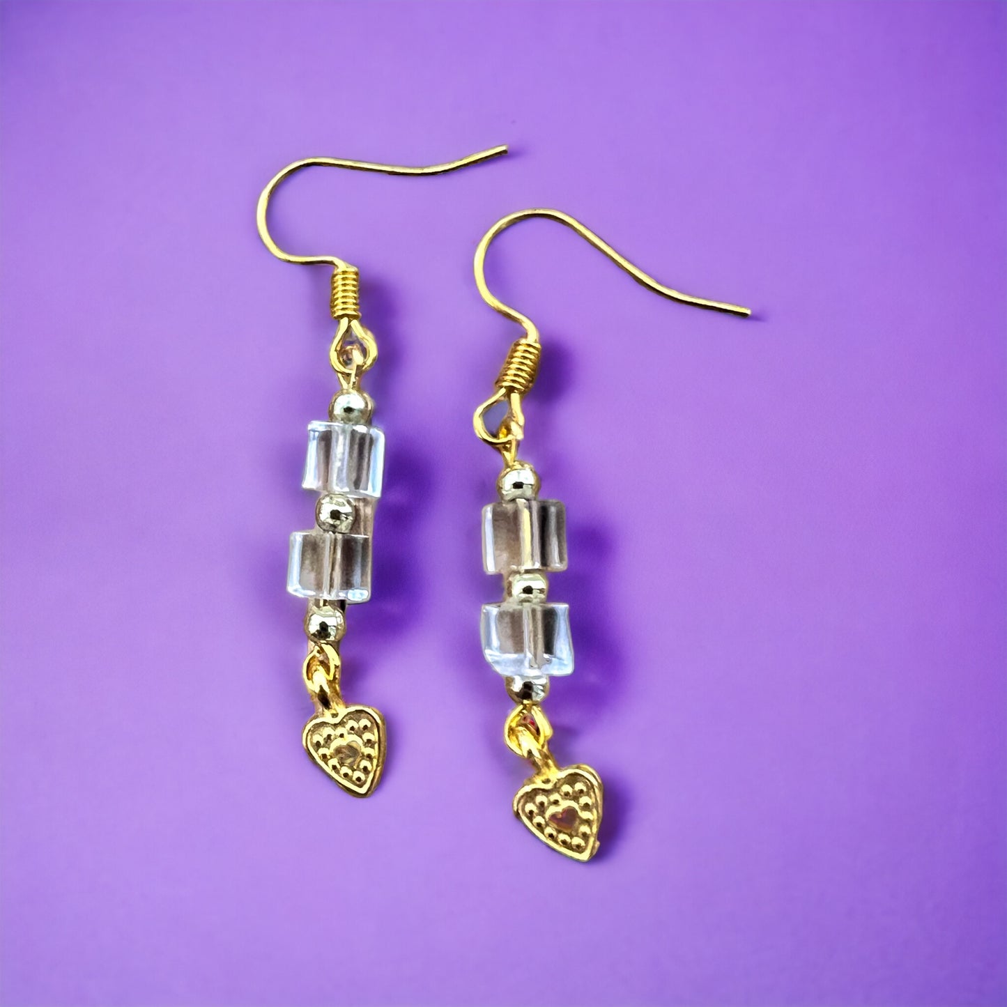 Gold heart earrings