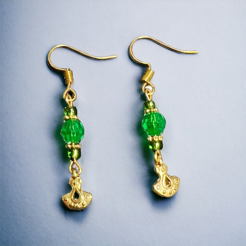 Gold-grüne Ohrringe von KEY LIME STORE