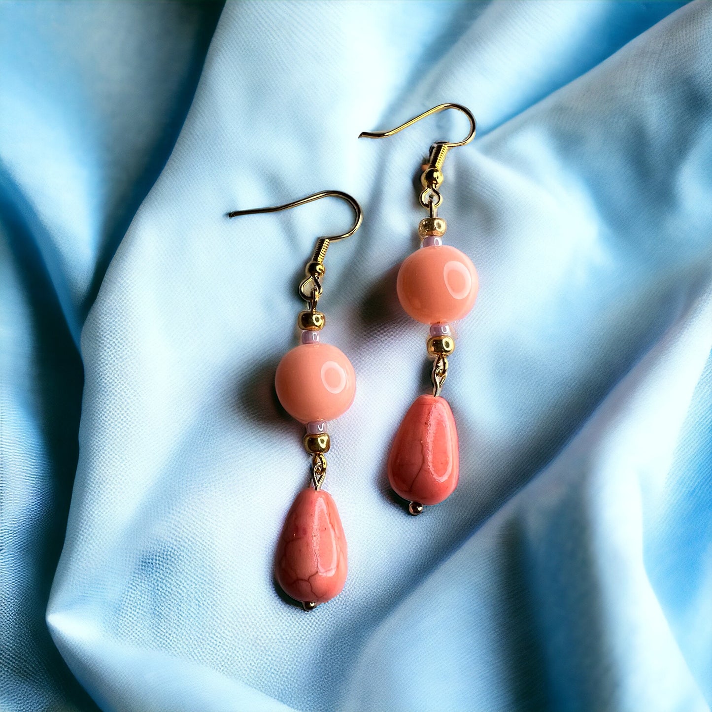 Roze gouden oorbellen