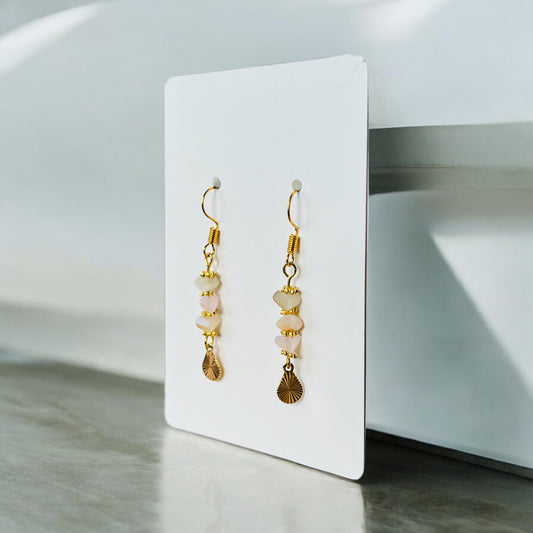 Gold pink earrings