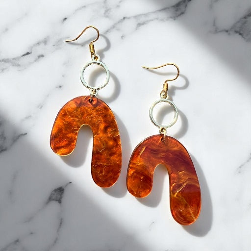 Gold brown earrings