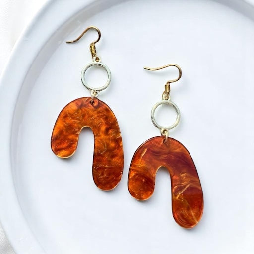 Gold brown earrings