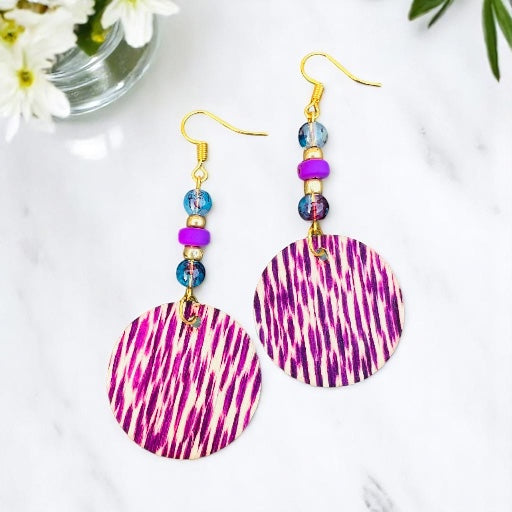 Purple gold earrings