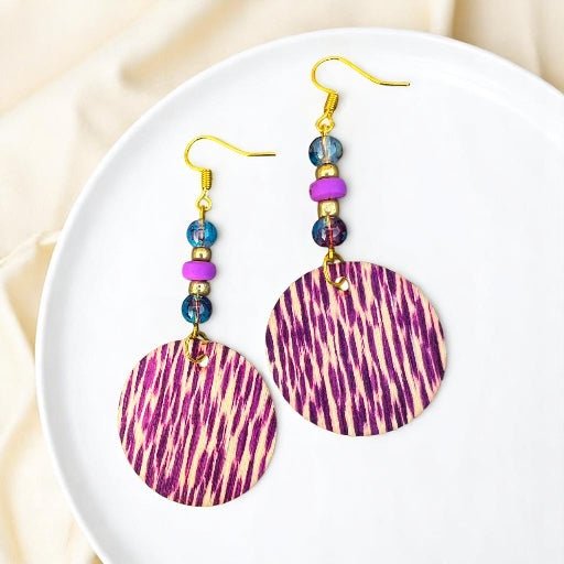 Lila-goldene Ohrringe von KEY LIME STORE