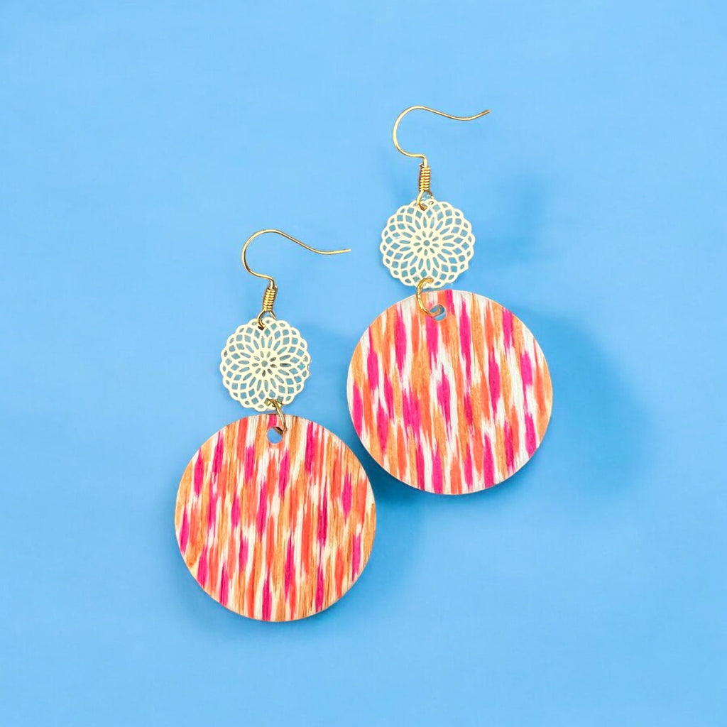 Orange-goldene Ohrringe von KEY LIME STORE