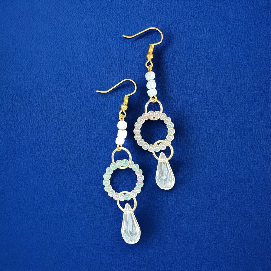 White gold earrings