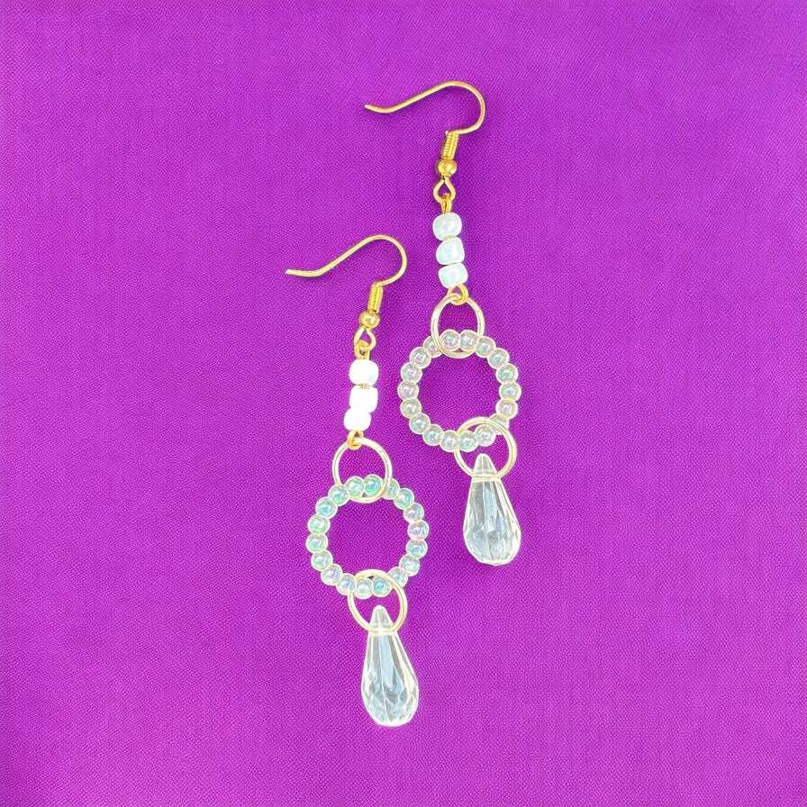 White gold earrings