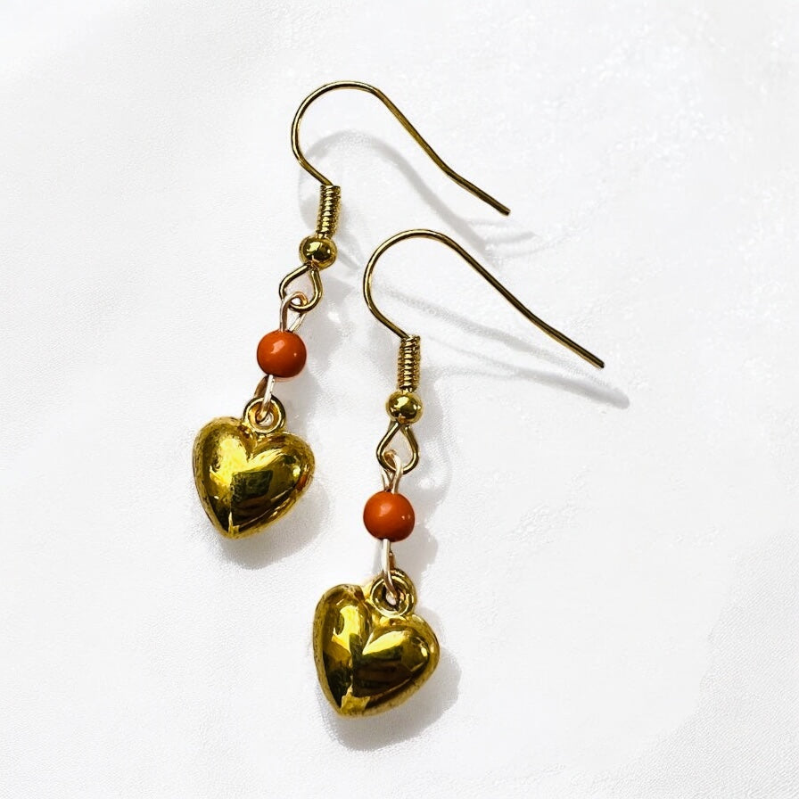 Gold heart earrings