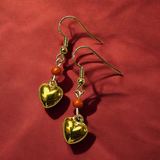 Gold heart earrings