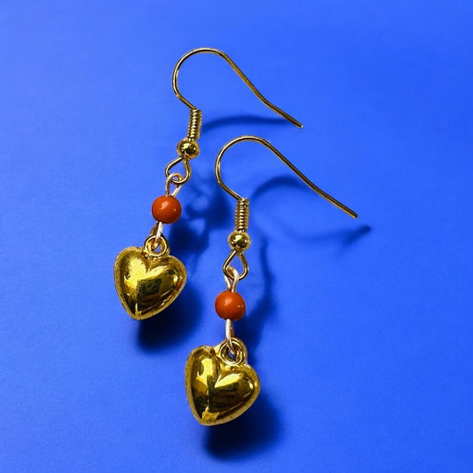 Gold heart earrings