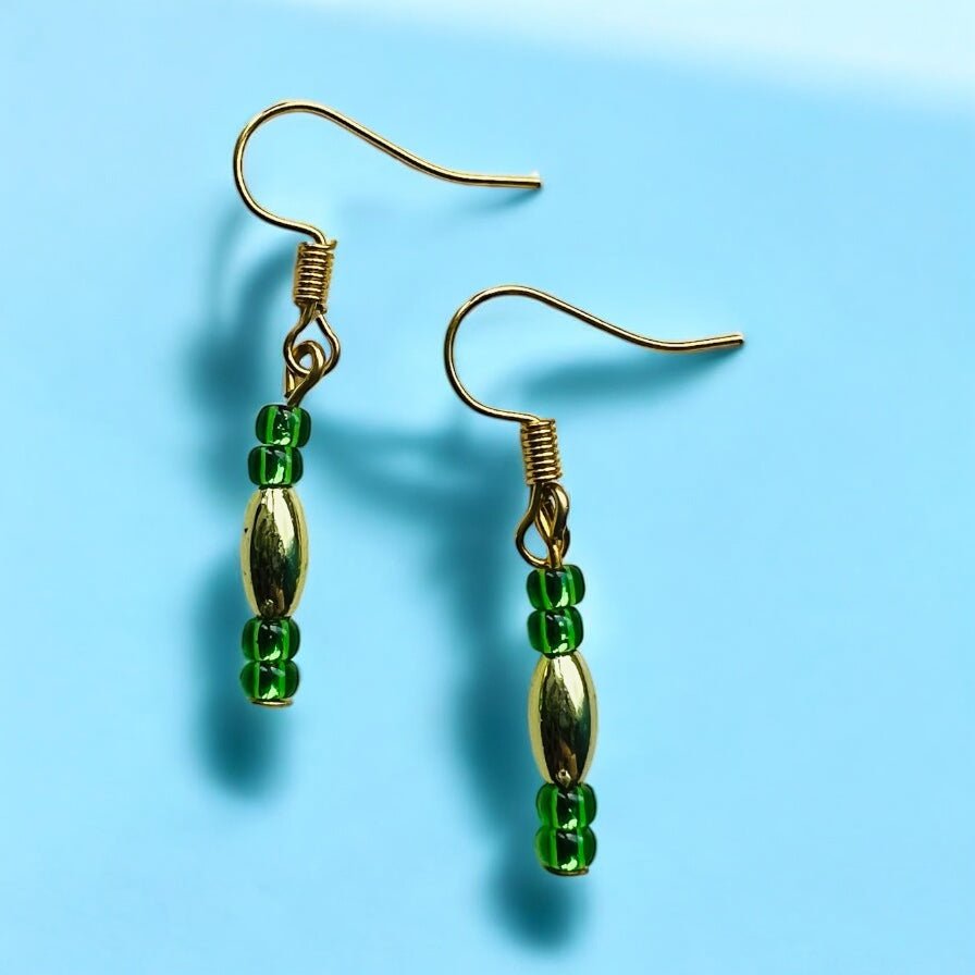 Grün-goldene Ohrringe von KEY LIME STORE