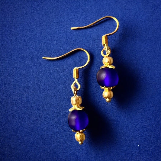 Blue gold earrings