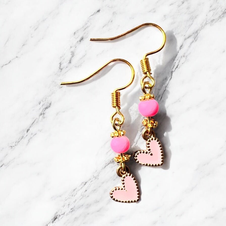 Ohrringe in Form eines Herzens aus Roségold von KEY LIME STORE