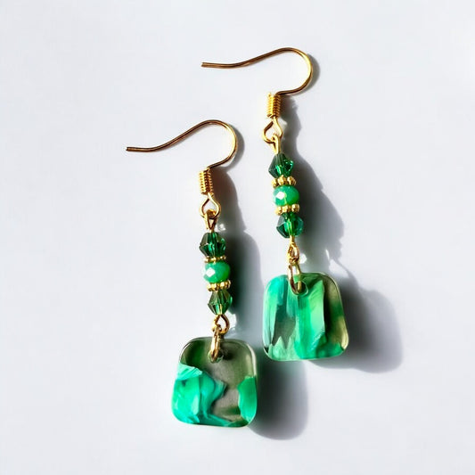 Green gold earrings