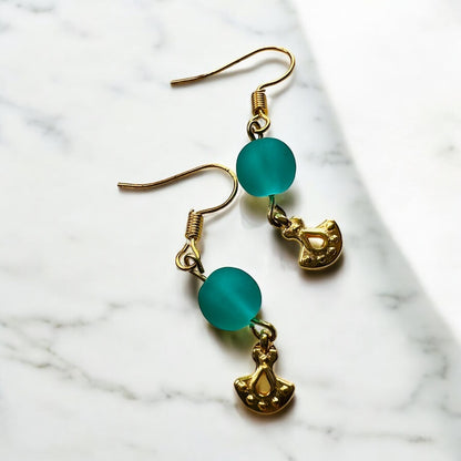 Turquoise gold earrings