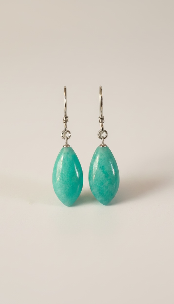 Amazoniet AA oorbellen 925 zilver