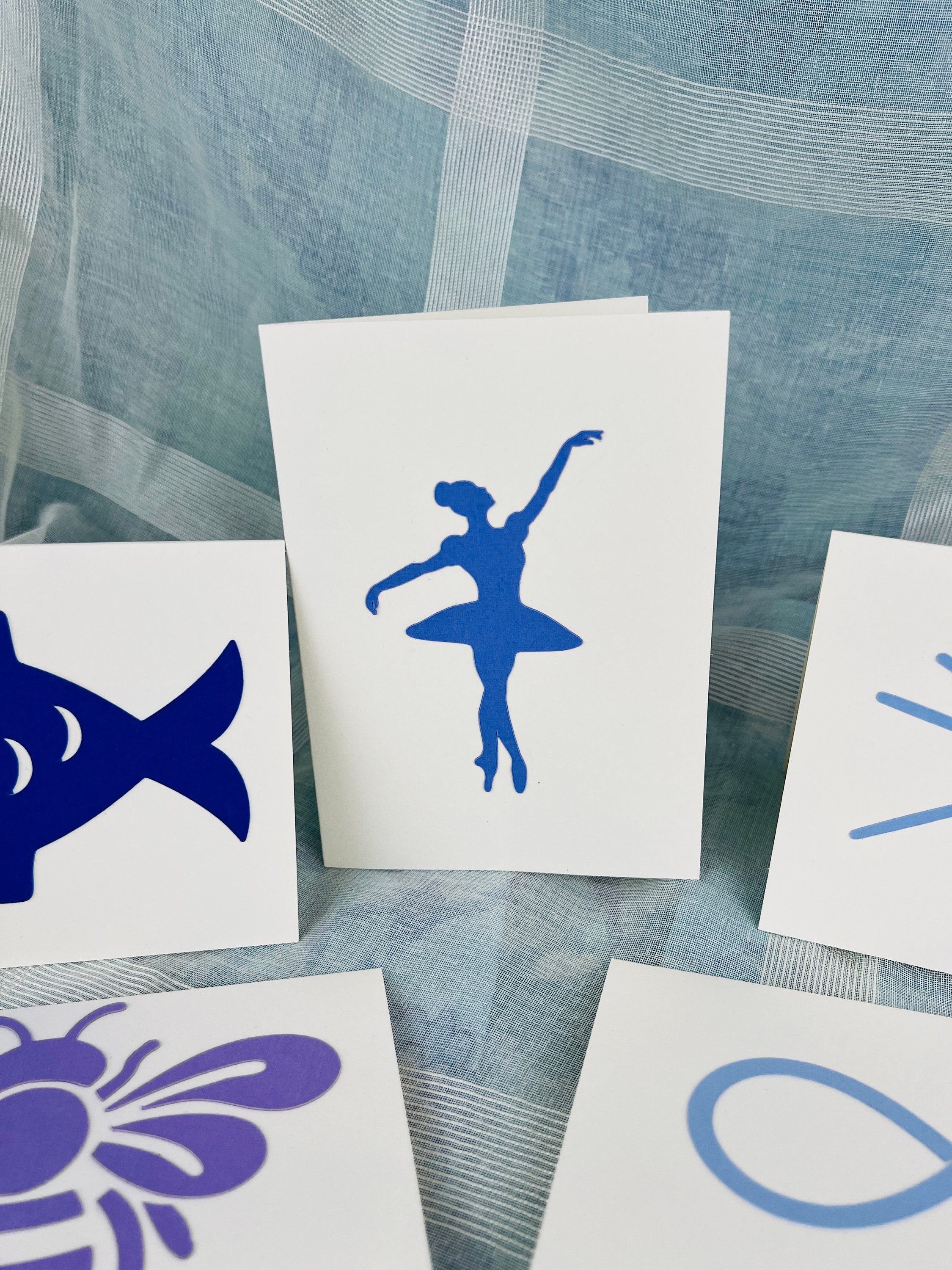 Handgefertigtes Set aus 5 handgefertigten Doppelpostkarten und passenden Umschlägen