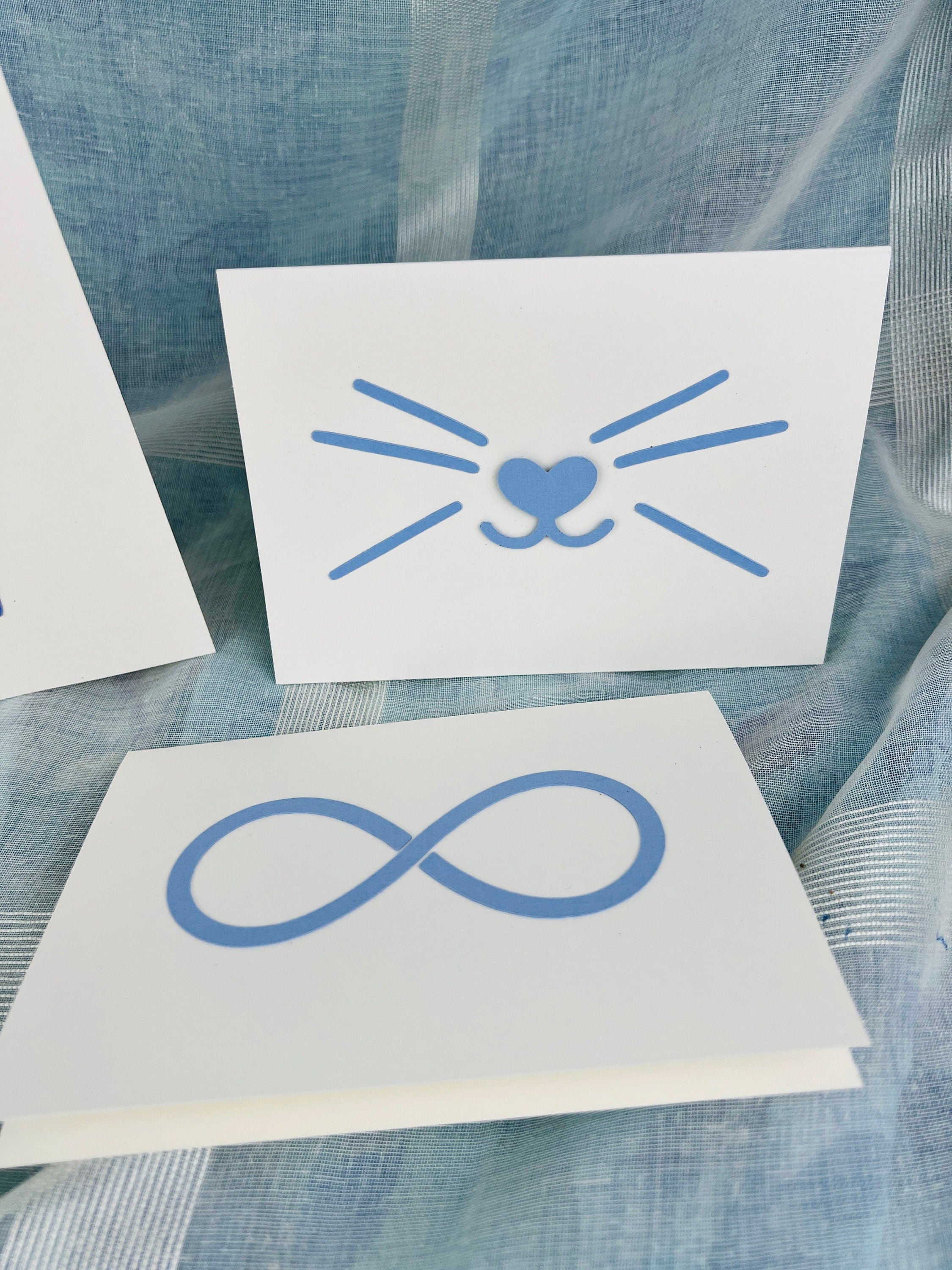 Handgefertigtes Set aus 5 handgefertigten Doppelpostkarten und passenden Umschlägen